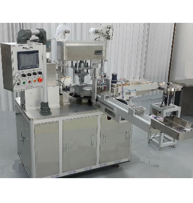 High speed powder compacting machine driven by servo motor. Automatic operation of case inserting, p...